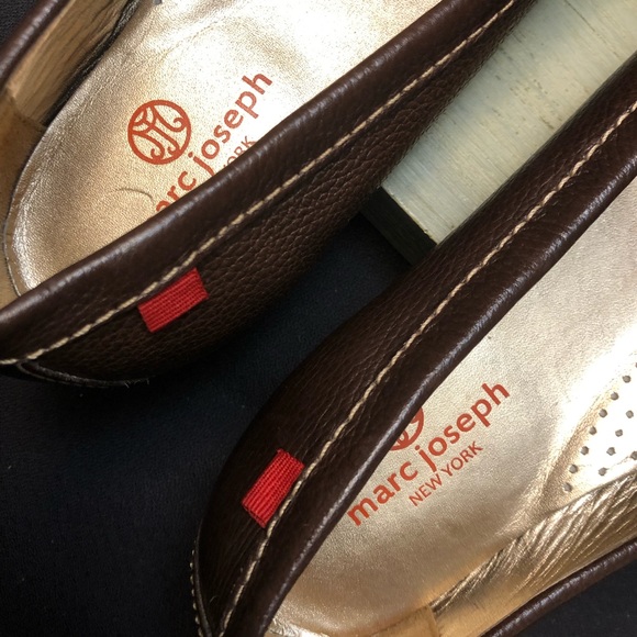 Marc Joseph New York Brown Leather Gold Buckle Loafers 8 - Picture 9 of 11